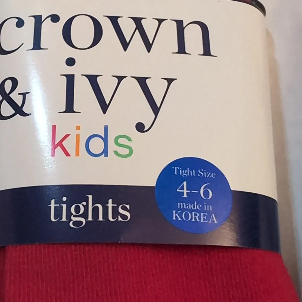Crown & Ivy Footless Tights. Red. Ruffle Bottom. Set Of 3. Size 4-6
